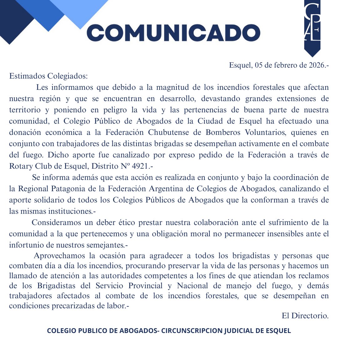 Colegio Abogados Esquel tweet media