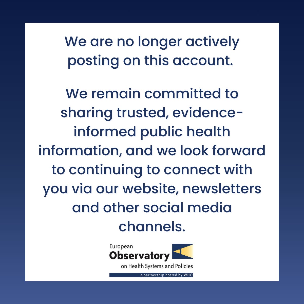 European Observatory on Health Systems & Policies tweet media