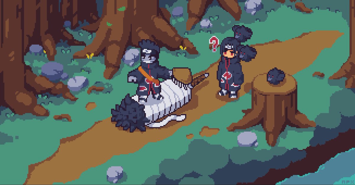 nendayo_pixel's tweet photo. Itachi &amp; Kisame
Guess their destination😈

#pixelart  #ドット絵 https://t.co/L7FJ3I7FyK