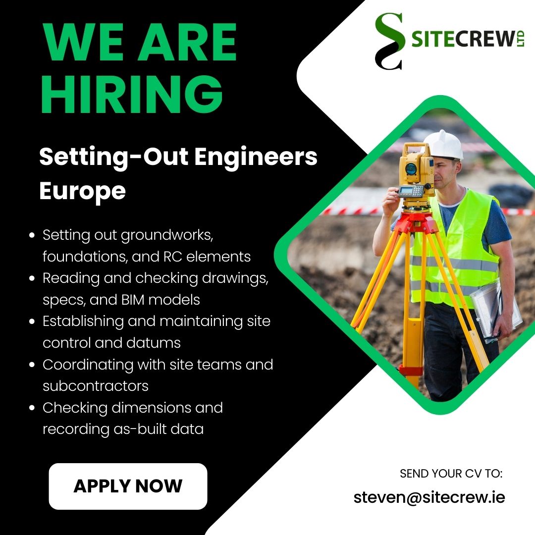 SiteCrewLimited's tweet image. #Hiring #SettingOutEngineer #EngineeringJobs #ConstructionCareers #Groundworks #RCStructures #EUJobs #RelocationJobs #SiteCrew #NowHiring