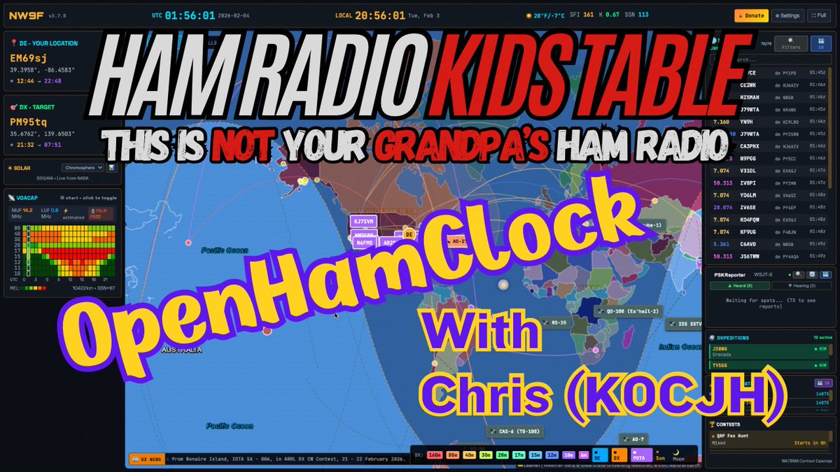 theHRKidsTable's tweet photo. Epic alert! Dive into Ham Clock’s legacy &amp; unveil OpenHamClock with Chris K0CJH. Must-watch for hams! #OpenHamClock #HamRadio https://t.co/lUTuVDh2f3 https://t.co/OlQo2oTAYQ