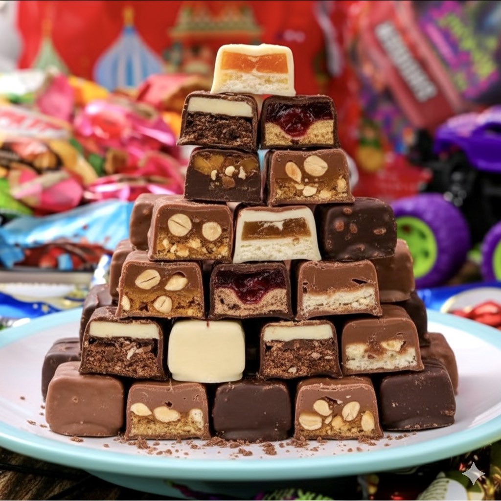 ถุงรวมขนมช็อคโกแลตตัวนี้ดังมาก มีหลายไส้รวมกันใน1ถุง คละกันอยู่ประมาณ 30 แบบเลย ลองแล้วอร่อยทุกอันจริงๆ ถุงนึงหนักครึ่งกิโล! แค่ร้อยนิดๆโคตรถูก 🍫