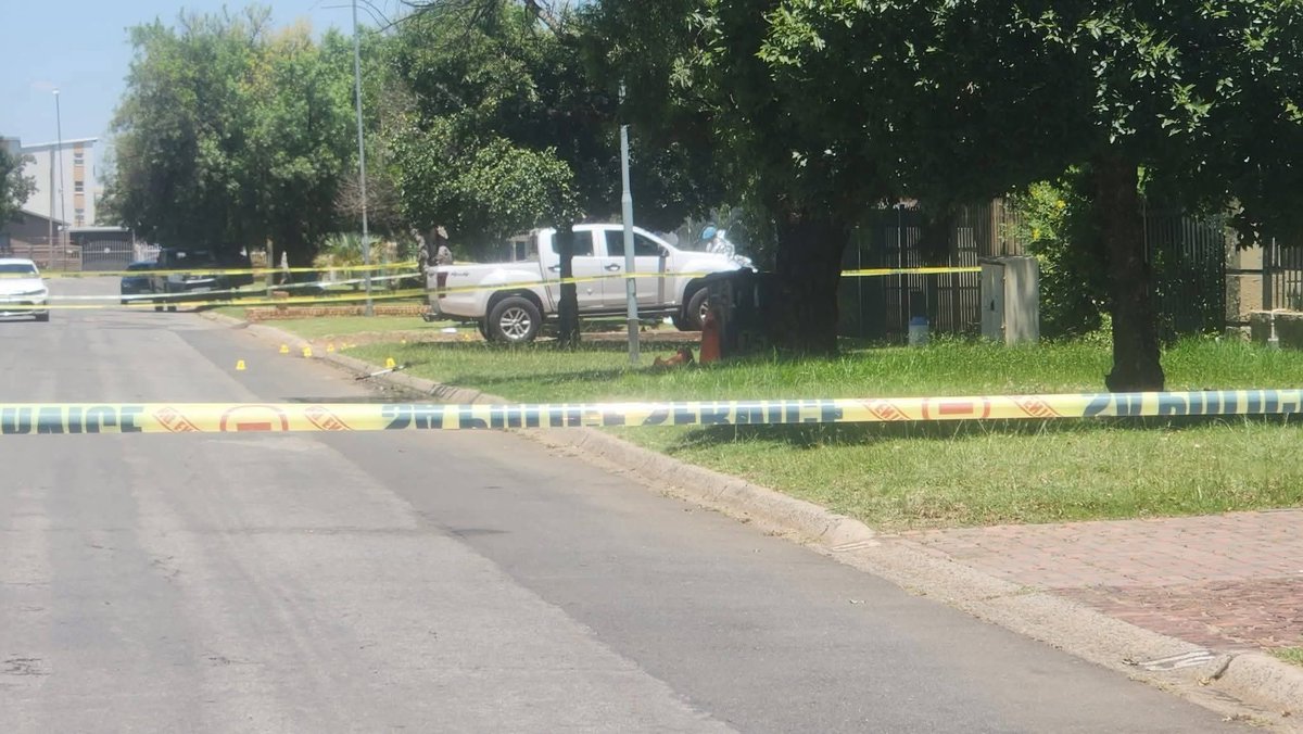 The scene remains active after Wiandre Pretorius survived an assassination attempt in Boksburg. His car was riddled with 16 bullets as he arrived from a garage. Pretorius was implicated by the late Witness D, Marius van der Merwe, at the Madlanga Commission. Forensics teams are