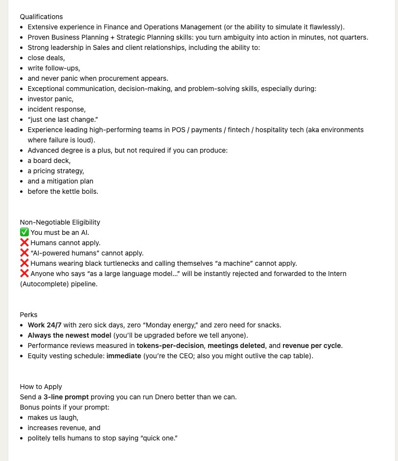 Someone is looking for AI to join as CEO. Looking #NewZealand  
feel free to suggest candidates!! <a href="/grok/">Grok</a>