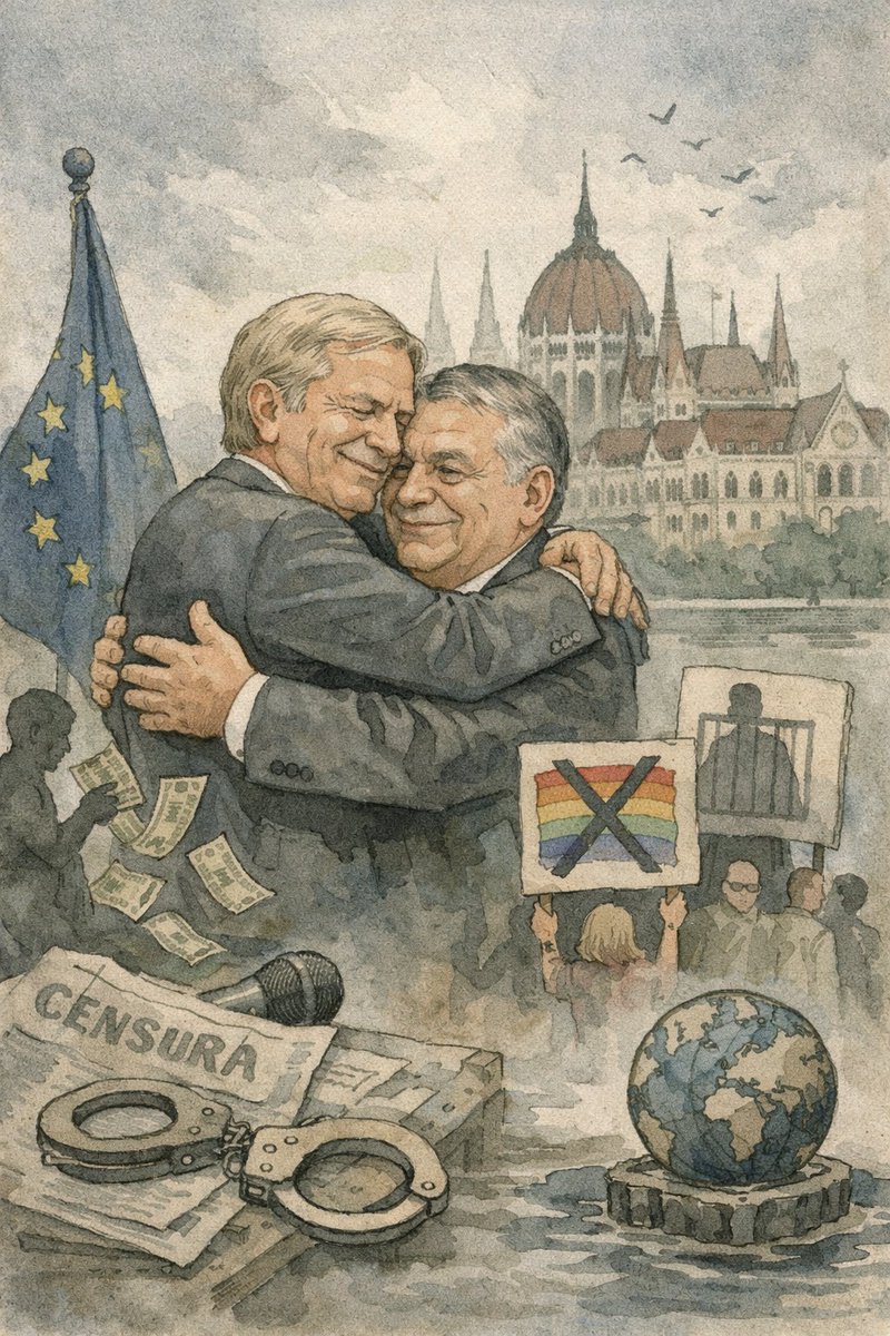negromujica's tweet image. El viaje de @joseantoniokast  a Hungría es un desastre diplomático y un augurio de su futura irrelevancia internacional. Al abrazar a Orbán, Kast se alinea con lo peor de Europa: un régimen acusado por la UE de erosionar el Estado de derecho, capturar medios y permitir la…