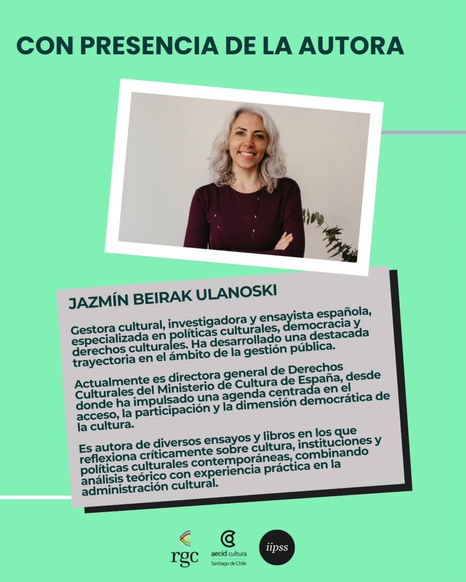 RGC_Ediciones's tweet image. ¡Hoy nos vemos en #Chile! 🇨🇱

​📢@jbeirak estará presentando "Cultura Ingobernable" en Santiago, acompaña @TPeters_N.

La entrada es gratuita, tendremos ejemplares del libro de Jazmín y otros títulos de #RGC para que puedas llevarte el tuyo.