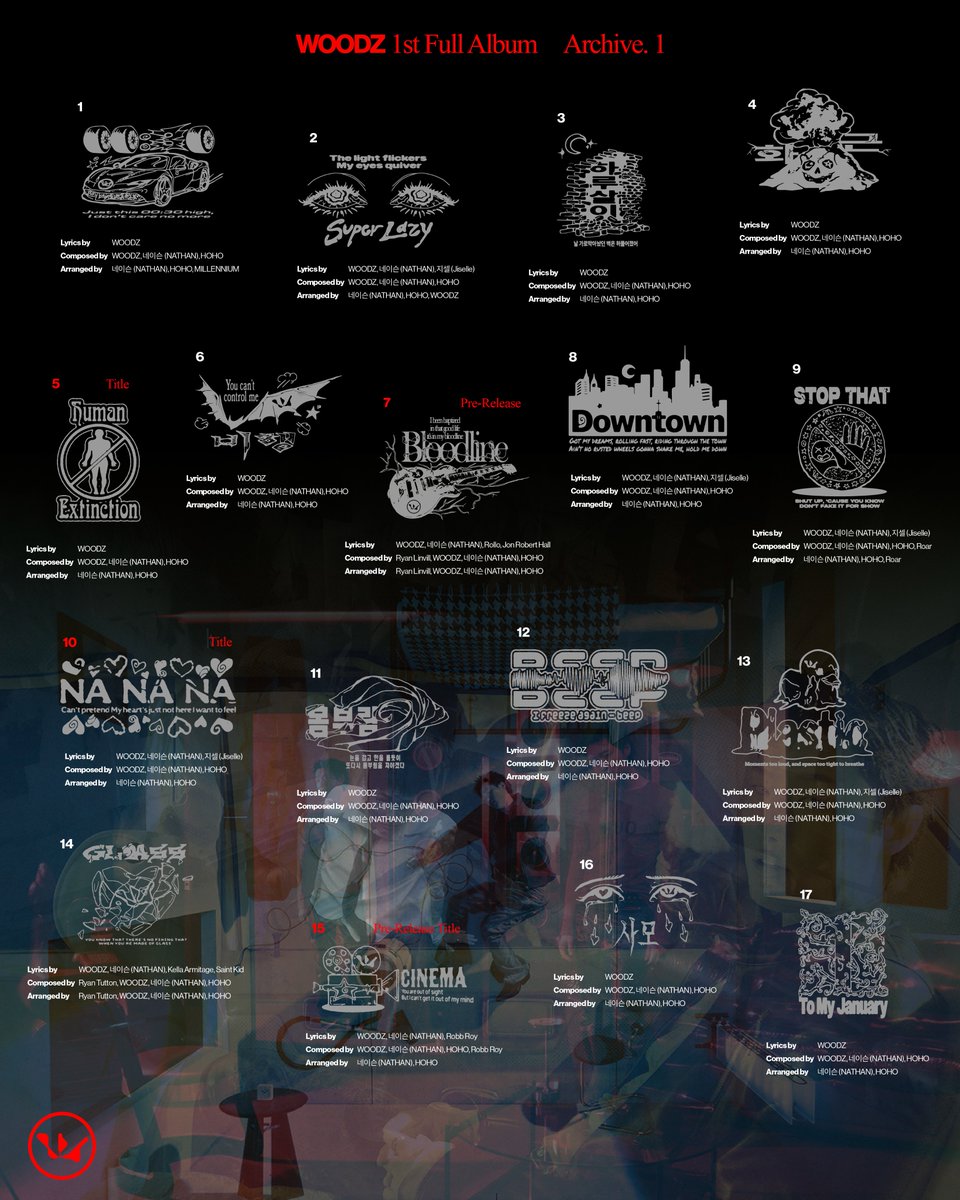 c_woodzofficial's tweet image. 𝐖𝐎𝐎𝐃𝐙 [𝐀𝐫𝐜𝐡𝐢𝐯𝐞. 𝟏] 𝐓𝐫𝐚𝐜𝐤 𝐋𝐢𝐬𝐭

1st Full Album [Archive. 1]
2026.03.04 6PM (KST)

Pre-Release Single 'CINEMA'
2026.02.12 6PM (KST)

#WOODZ #우즈 
#Archive_1 #CINEMA