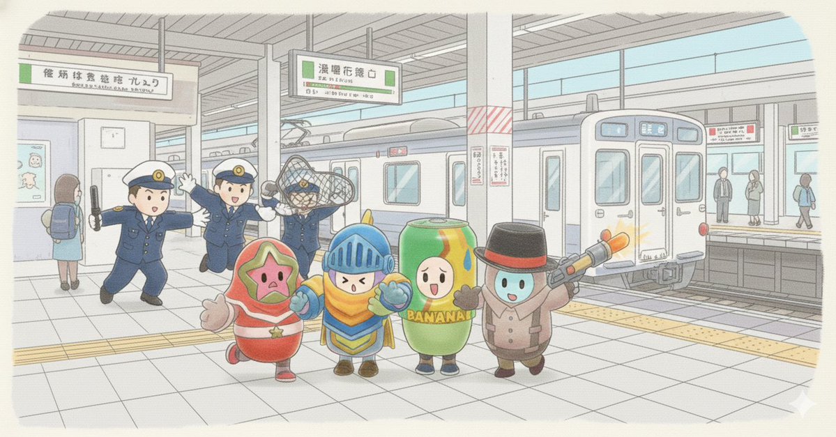 アディブ(<a href="/adib_fallguys/">アディブ REIN</a> )さんより
イラストを頂きました
僕らは何をしでかしたんでしょう🚃