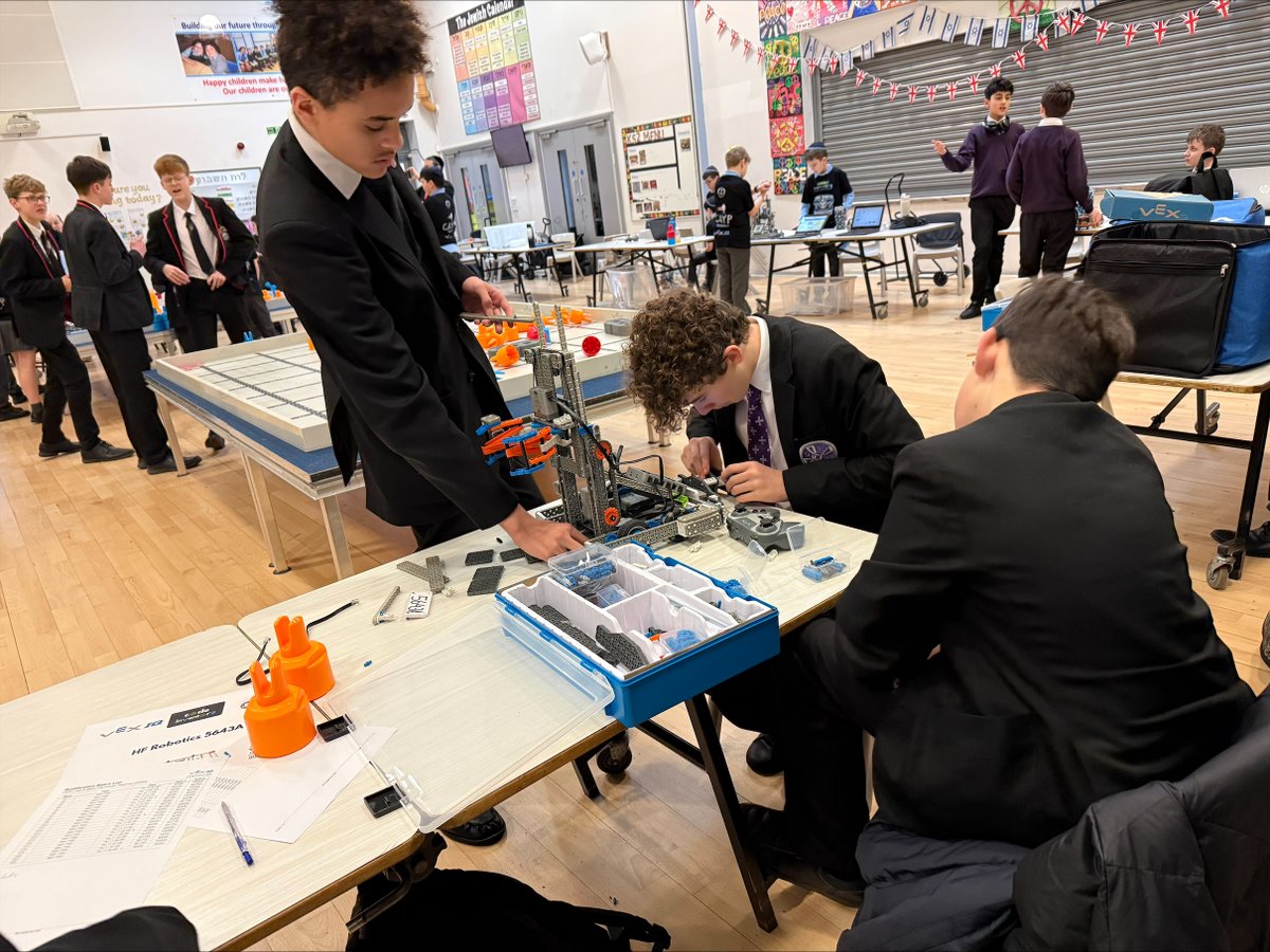 HFCHSThornton's tweet photo. HF Robotics are today out playing their first VEX robotics competition of the season. The team is now sponsored by Bakels who have kindly donated money for us to purchase the latest robotics kit. We are hoping it brings us some success this season. https://t.co/Kuqe7yhSaA