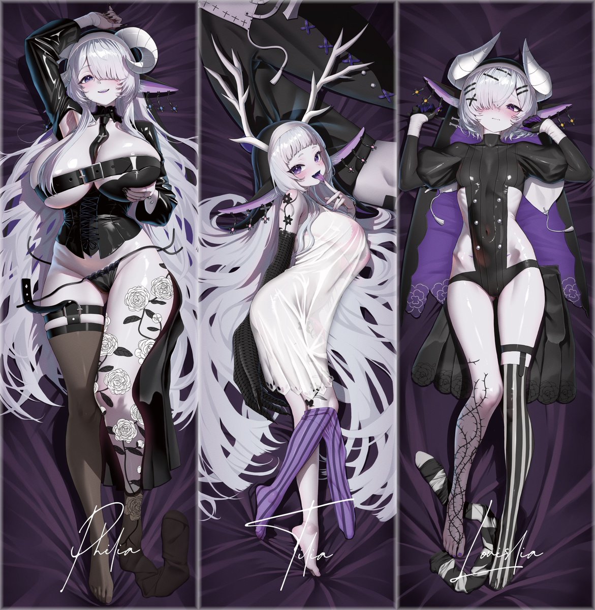 悪魔シスター3姉妹
←三女(傲慢)　↓長女(憤怒)　次女(怠惰)→
✦••┈┈┈••┈┈┈••✦✝︎✦••┈┈┈••┈┈┈••✦
The three sisters who are demon sisters
←third daughter(Superbia)　↓eldest daughter(Ira)　second daughter(Acedia)→