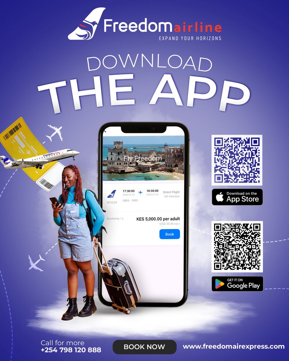 FreedomAirKe's tweet image. ❤️ 9 days to Valentine’s ❤️
This February, go beyond flowers and chocolates 🌹
Surprise your special someone with a romantic escape to Mombasa ✈️

Book your dream holiday now and travel with Freedom Airline
Love is in the air

#FreedomAirline #TravelWithFreedom #ValentinesGetaway