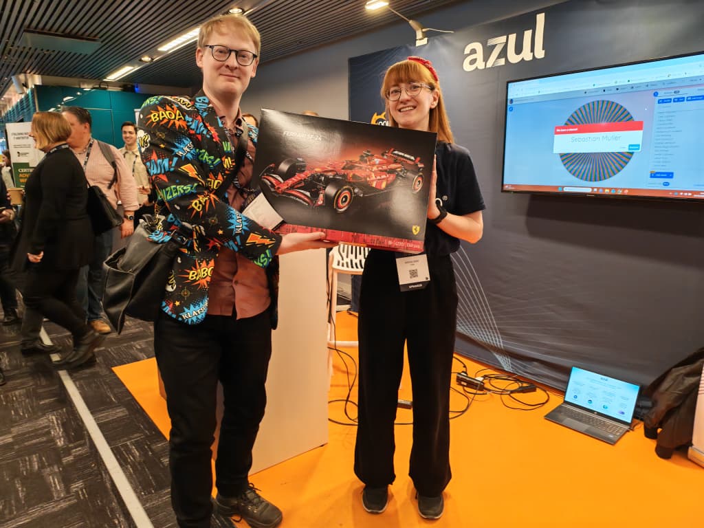 Payara_Fish's tweet photo. 🎉 We have a winner! 🎉

Congratulations to Sebastian Möller, the winner of our JFokus 2026 raffle 🏆
Sebastian walked away with the LEGO Ferrari Formula 1 set, and we couldn’t think of a better way to wrap up the excitement at the Payara & Azul booth.

A huge thank you to everyone who stopped by to chat, connect, and take part in the raffle. It was great to see so many familiar and new faces across the two days at JFokus.

Enjoy the build, Sebastian 🏎️🧱
And thanks again to the JFokus community for making this such a great event.

#JFokus #JFokus2026 #Community #Payara #Azul #Java #ConferenceMoments
