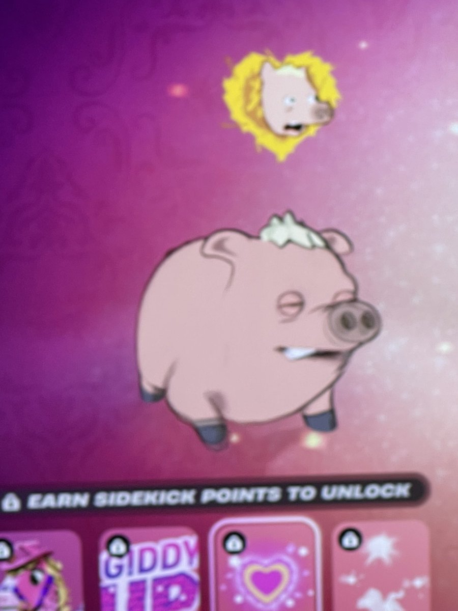 Onlyuni_1's tweet photo. @FN_Assist Funny glitch the new sidekick shows the pig when looking at the heart thing https://t.co/Fy66J3wxWw