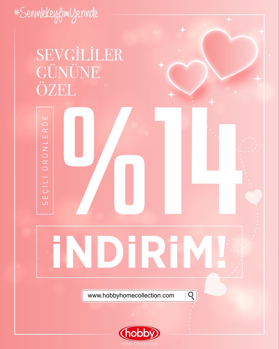 HobbyHomeCollec's tweet photo. Sevgililer Gününe özel, seçili ürünlerde %14 indirim fırsatı sizleri bekliyor! 💝

Kampanyamız; 5 Şubat – 14 Şubat tarihleri arasında ve sadece https://t.co/0wISVXLvcr online mağazamızda geçerlidir. 

#SeninleKeyfimYerinde #HobbyHomeCollection #sevgililergünü #aşk #indirim https://t.co/lagDZ63g5z