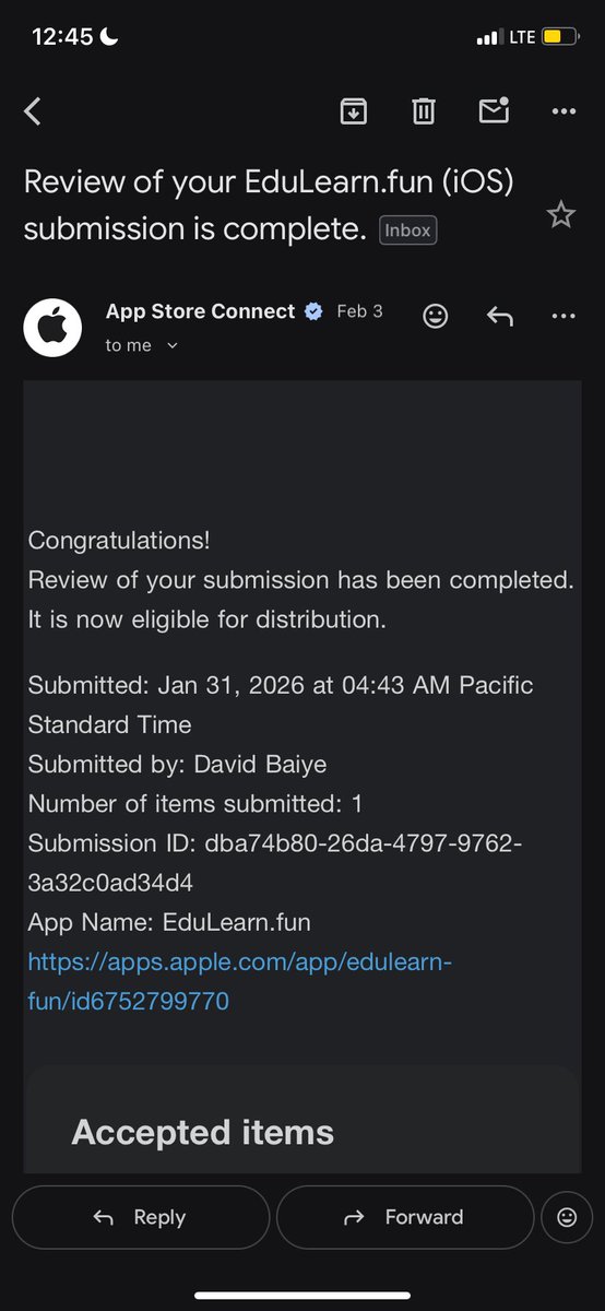 itsdavetech's tweet photo. I applied.
They didn’t reply.
I forgot.
God didn’t 🥺

This morning, I got a notification that the v2.5 of my app is now live on Apple Store.

Me? Apple??

A month ago, “Apple” felt like a word for people very far from my reality.

Today, I’m part of a global devs launching IOS apps ❤️