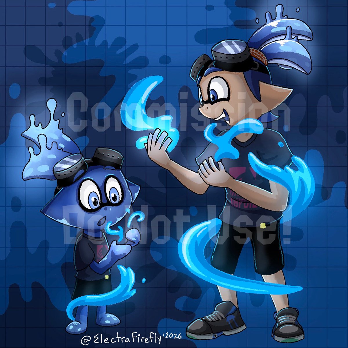 And finally, little Rokai! 💙🦑

Just look at him, he’s so cute! Along with his older self, both having fun with their… abilities or are they discovering them, hard to say :3
 Seriously, my boy has never looked so adorable 💙🦑🥹

Made by Electrafirefly on blsky 🦋☁️