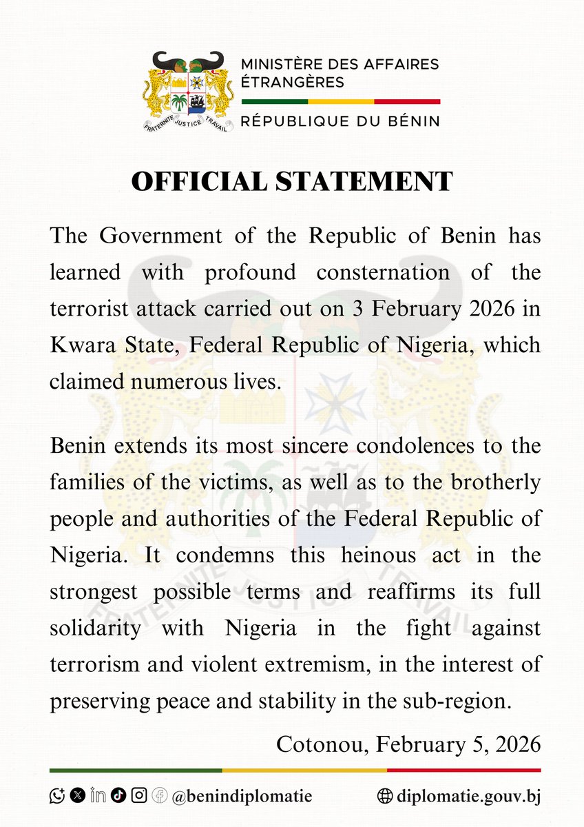 Bénin Diplomatie tweet media
