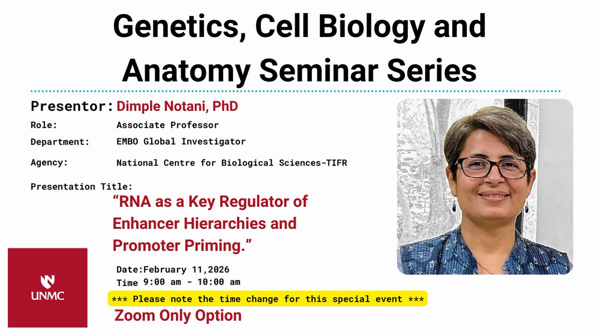 UNMC Dept of Genetics, Cell Biology & Anatomy tweet media