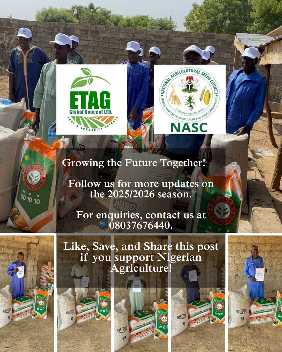 etagglobal's tweet photo. Driving productivity, one seed at a time! 🇳🇬🚜
#AgricNigeria #WheatFarming #ETAG #FoodSecurity #Jigawa https://t.co/sJkbajdUOk