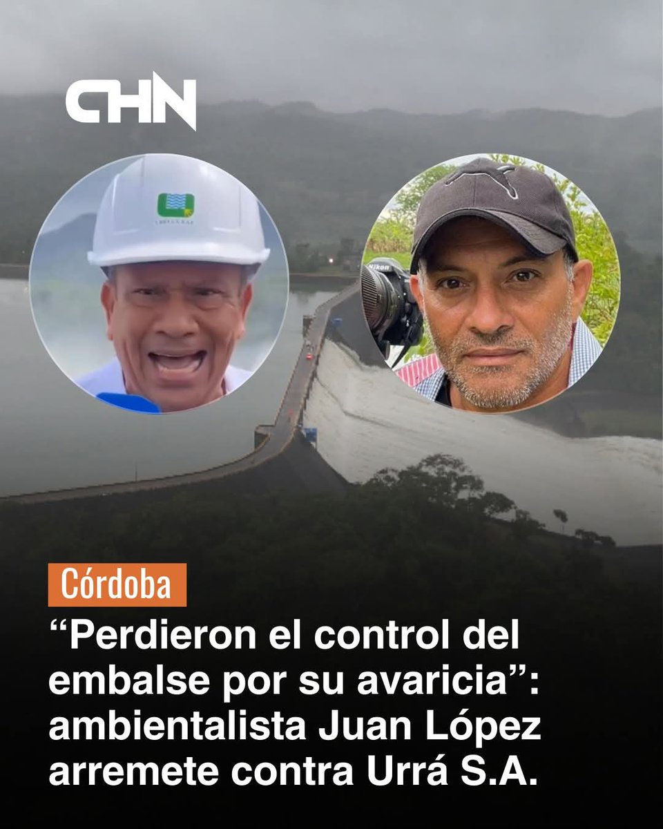 Urrá no está “controlando” las inundaciones, su construcción alteró la dinámica natural del río y exacerbó las crecientes.
En tiempos de crisis climática, esto es aún más grave.
La codicia de los generadores de energía es parte del problema.
<a href="/CarlosCarrilloA/">Carlos Carrillo</a> <a href="/UNGRD/">UNGRD🇨🇴</a> <a href="/asprocig/">• A S P R O C I G •</a>