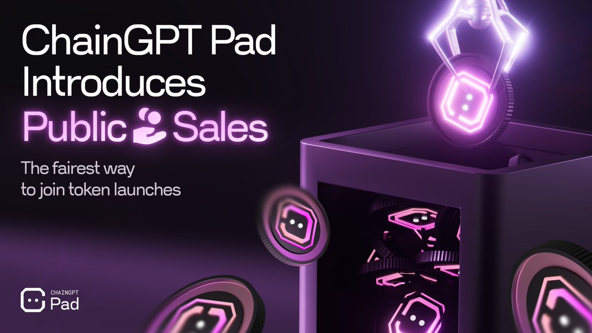 Today, we’re introducing a new fundraising model on ChainGPT Pad: Public Sales.

The future of fundraising is open, &amp; it's powered by community.

A format designed to open early-stage participation to the wider community.