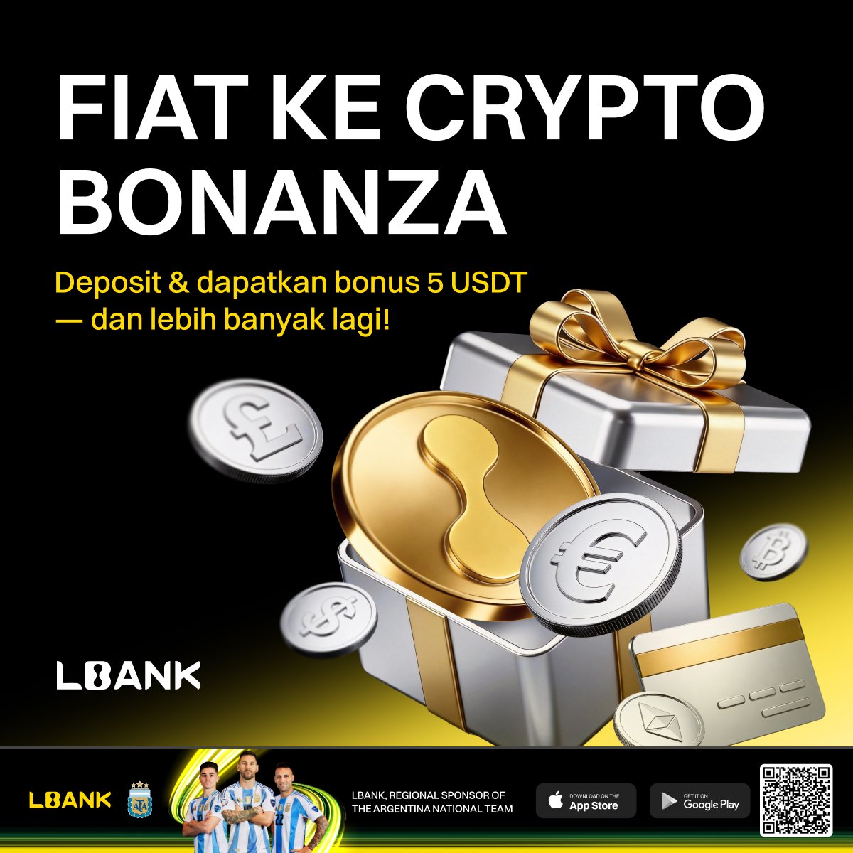 Ubah fiat Anda menjadi kripto dan mulai dengan bonus 💛

Bergabunglah dengan LBank Fiat to Crypto Bonanza
Setor fiat dan dapatkan bonus 5 USDT untuk memulai perjalanan trading Anda.

👉 lbank.com/event-new/1000…

#LBank #FiatToCrypto #CryptoBonus #CryptoTrading