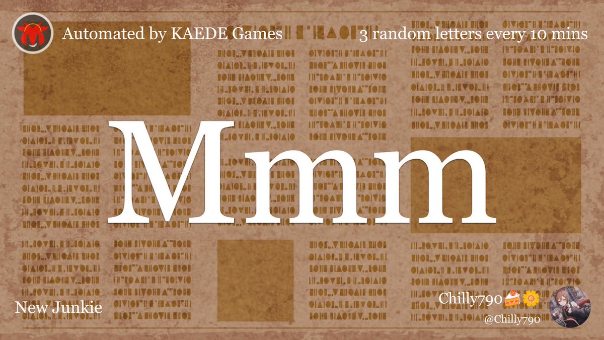 3 random letters every 10 mins tweet media