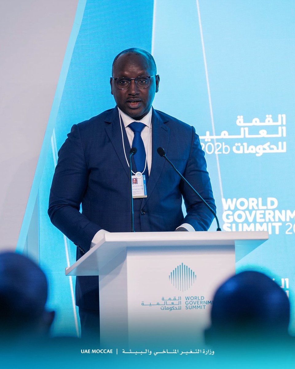 MoCCaEUAE's tweet photo. H.E. Dr. Amna bint Abdullah Al Dahak, Minister of Climate Change and Environment, launched the first edition of the ‘Sustainability Impact Forum’ during the #WorldGovernmentsSummit 2026 (WGS 2026), held under the theme ‘Partnerships for Sustainable Water’.

The forum convened global leaders, and was attended by His Excellency Surangel Whipps Jr., President of the Republic of Palau; and His Excellency Ntsokoane Samuel Matekane, Prime Minister of the Kingdom of Lesotho.
Her Excellency, delivered the opening remarks, during which she stressed UAE’s commitment to mobilising collective action for a water-secure, sustainable future, and the need for shared responsibility and innovative partnerships across governments, international organisations, the private sector, and civil society.
#WorldGovernmentsSummit 2026 #WGS2026 #WGS