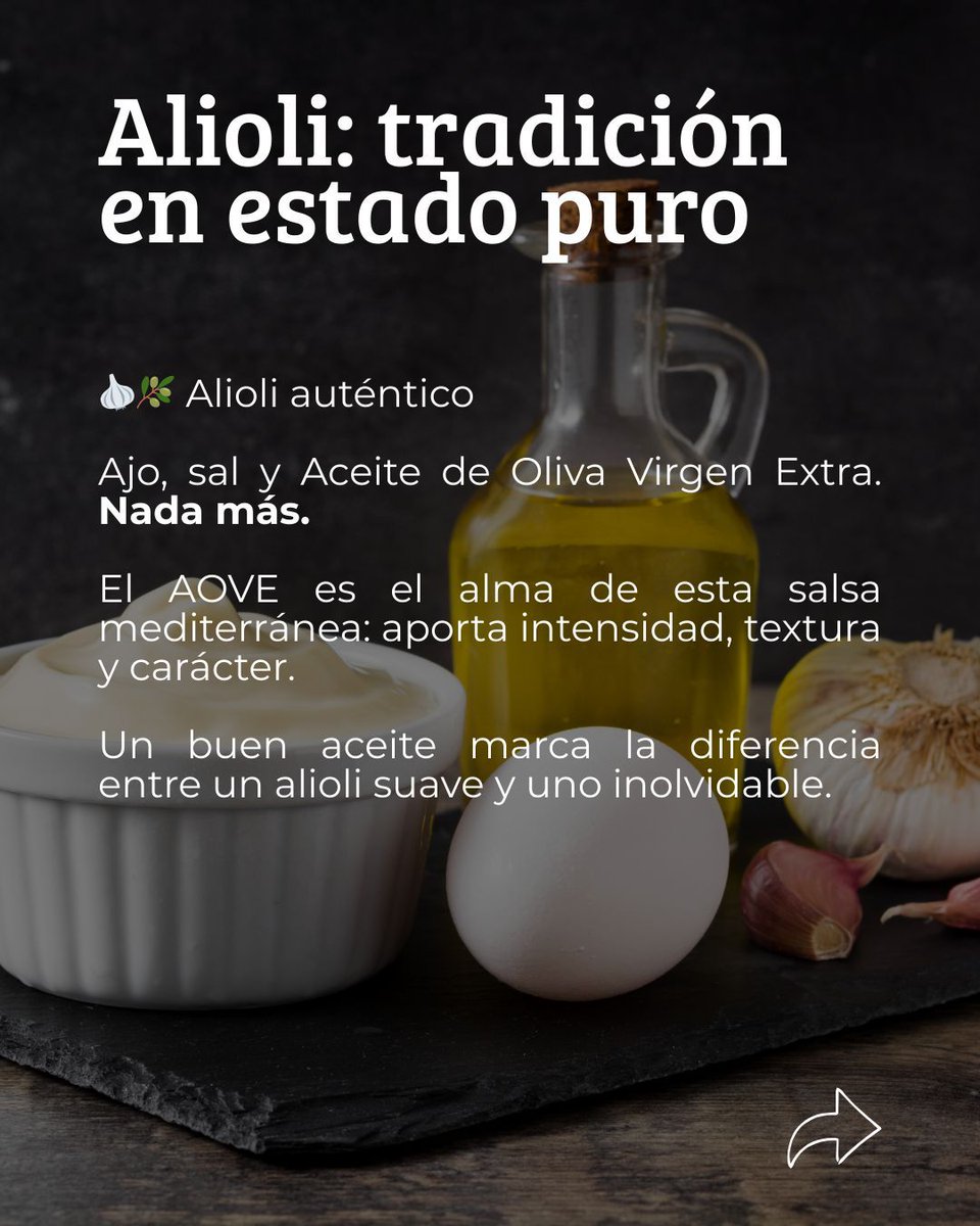 aceitando_'s tweet photo. 🫒🍽️ Alioli, mayonesa, romesco… todas tienen algo en común: el AOVE.

Un buen Aceite de Oliva Virgen Extra aporta textura, aroma y carácter.
Cuando el aceite es bueno, se nota en cada cucharada. 🌿✨

#AOVE #AceitandoHermonos https://t.co/1XFQeIsuui
