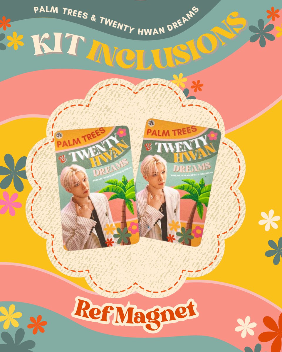 🌴Palm Trees &amp; TwentyHwan Dreams 🌴

Kit Inclusion #4: REF MAGNET

Perfect for decorating your space with a little Junghwan love 💙

Registration Link: bit.ly/TwentyHwanDrea…

#DreamyParadiseWithJunghwan