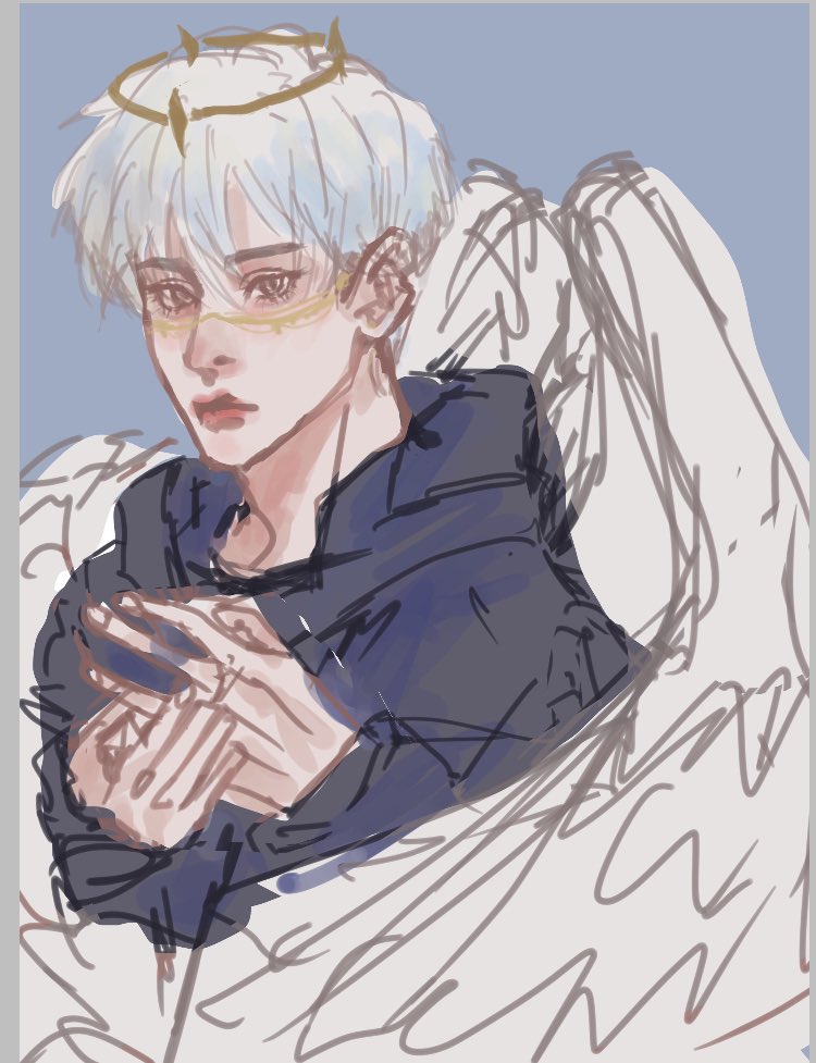 CalhaRuha117's tweet photo. 課題で描いてた天使のラフ
お顔好みに描けたから供養 https://t.co/wGFB79LS0H