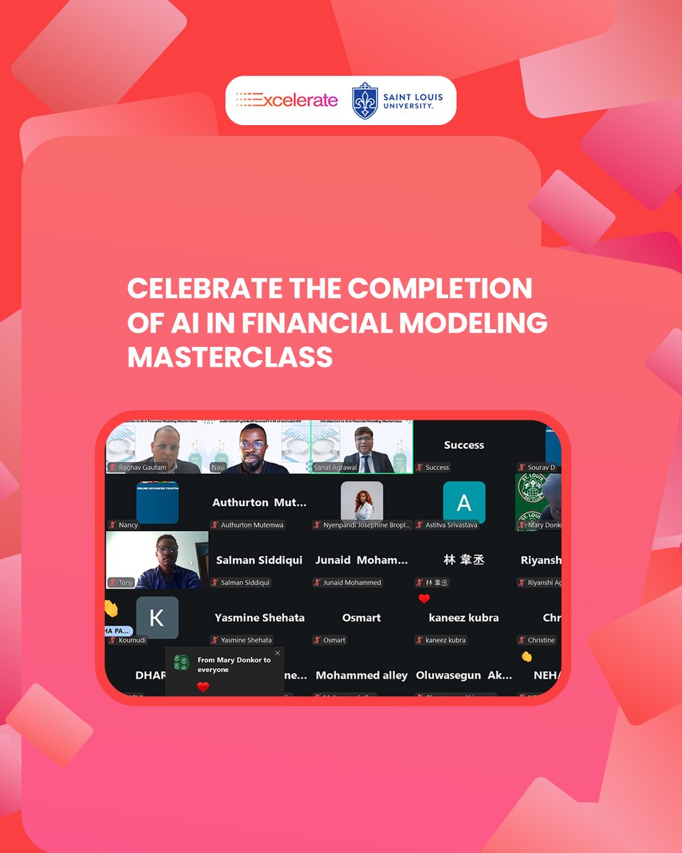 Where AI meets financial strategy📊🤖

Our AI in Financial Modeling Masterclass explored how intelligent tools transform valuations, decision-making, and real-world finance.
Build smarter models. Make better decisions.

🌐Learn with Excelerate tinyurl.com/yc3u3mdf

#Excelerate