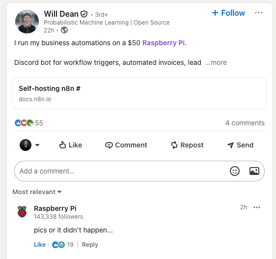 gpowork's tweet photo. Comment from @Raspberry_Pi  on linkein, worth to post here. Too often people chasing hipe by claiming what is way far from reality, mislead others. https://t.co/wywmyrT3R7