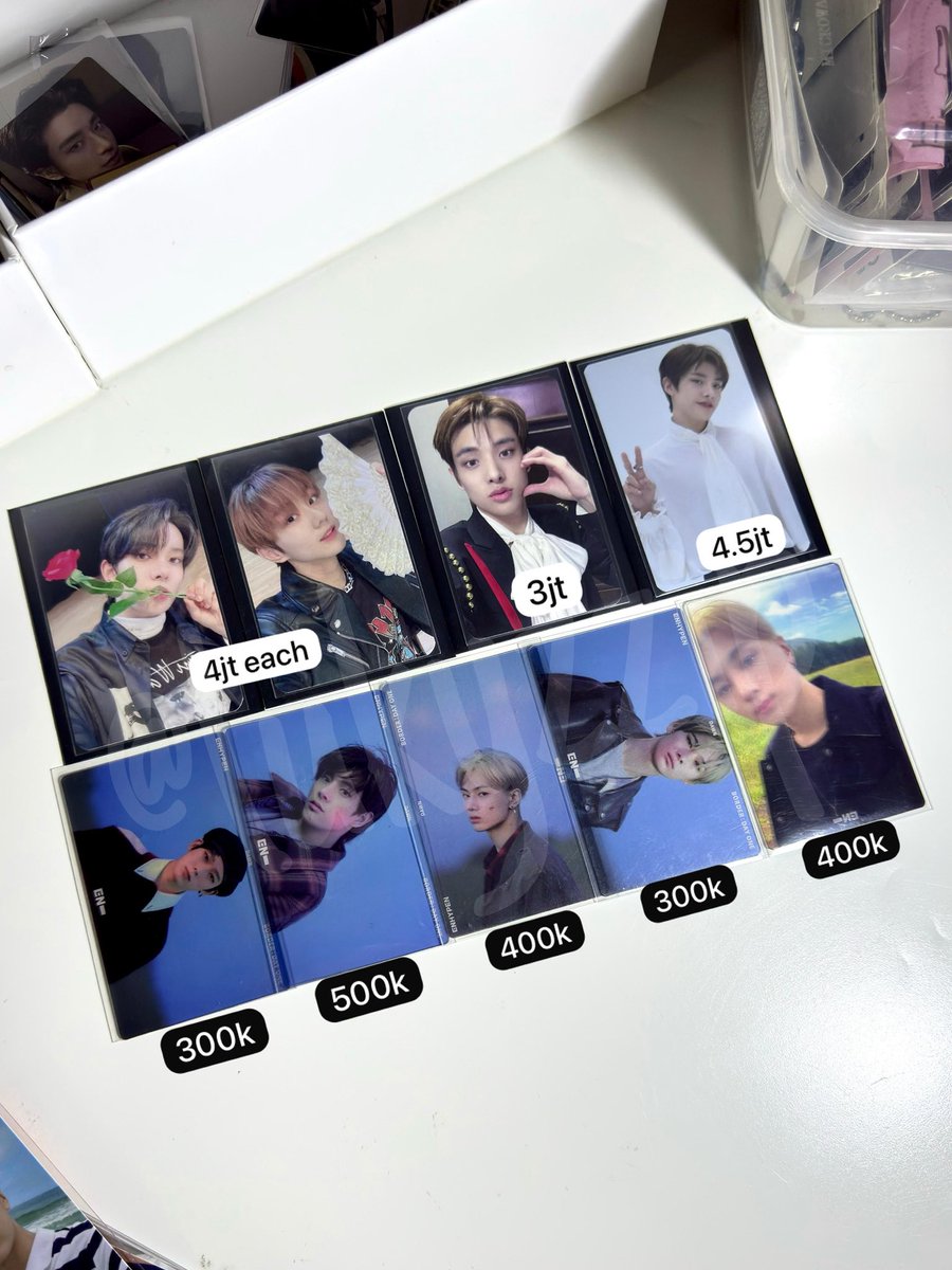 #ensell wts want to sell lfb

Broadcast bdc jungwon kipas, heeseung mawar
Broadcast bdo jake
Fs japan jake
Ld common bdo Jay
Ld sw bdo Jay, Jake, ni-ki, sunoo

💰 on pict

⌗ inc pack
⌗ exc adm 🍊
⌗ Masi ada film protector nya
⌗ serious buyer only

🏡bandung

# wts aab enhypen