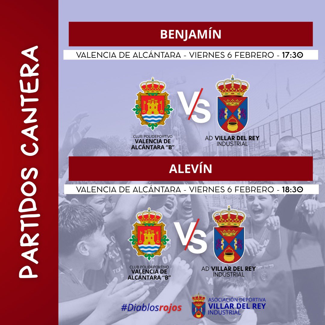 🏆 Partidos de nuestra cantera

Nueva jornada para nuestros equipos de fútbol base. Desde el club les deseamos mucha suerte y éxito en sus respectivos encuentros. ❤️⚽