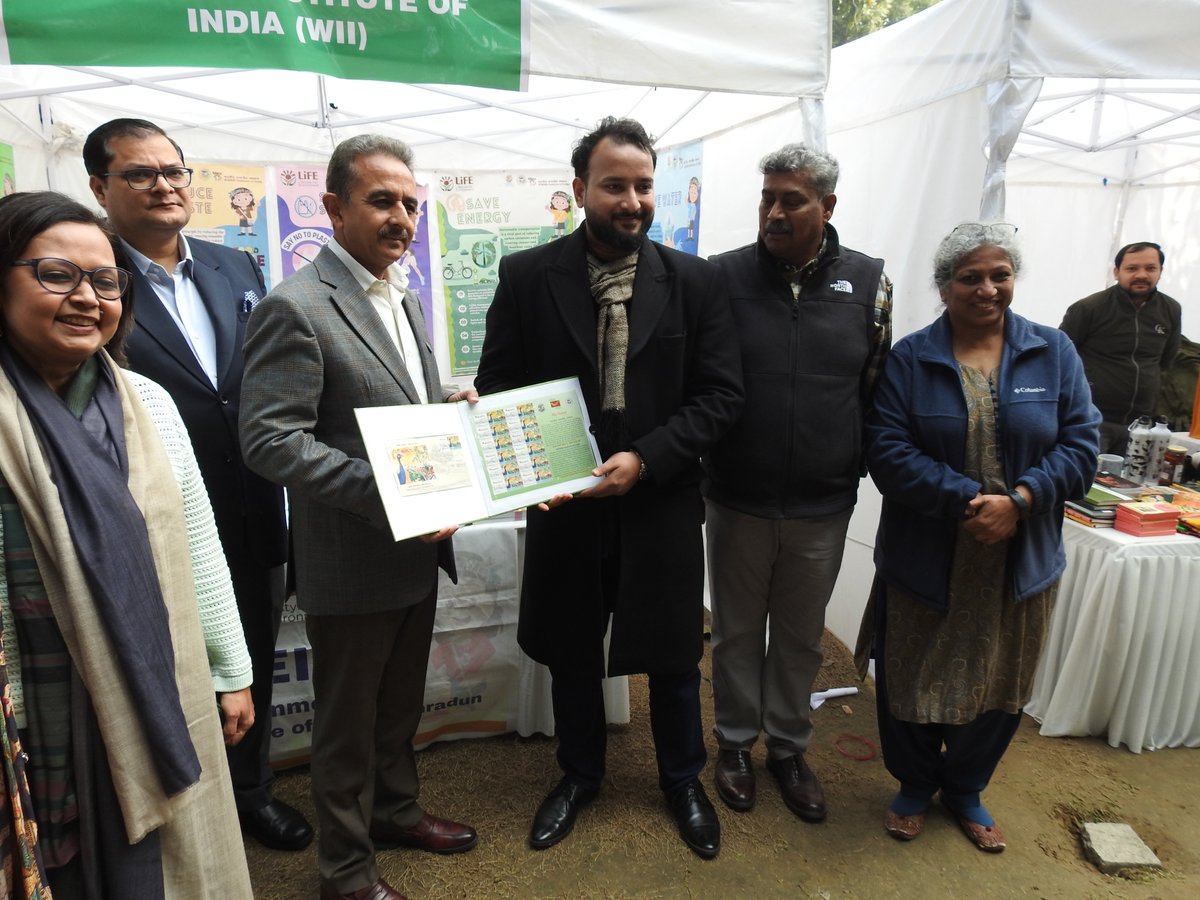 EIACPIndia's tweet photo. Sh. Kirti Vardhan Singh, Union MoS for MoEF&amp;CC; and External Affairs, GoI visited the event on 4th Feb 2026. He interacted with participants, viewed the exhibition, and appreciated the initiative for effectively linking India’s national symbol towards Mission LiFE principles. https://t.co/ApToXW50we