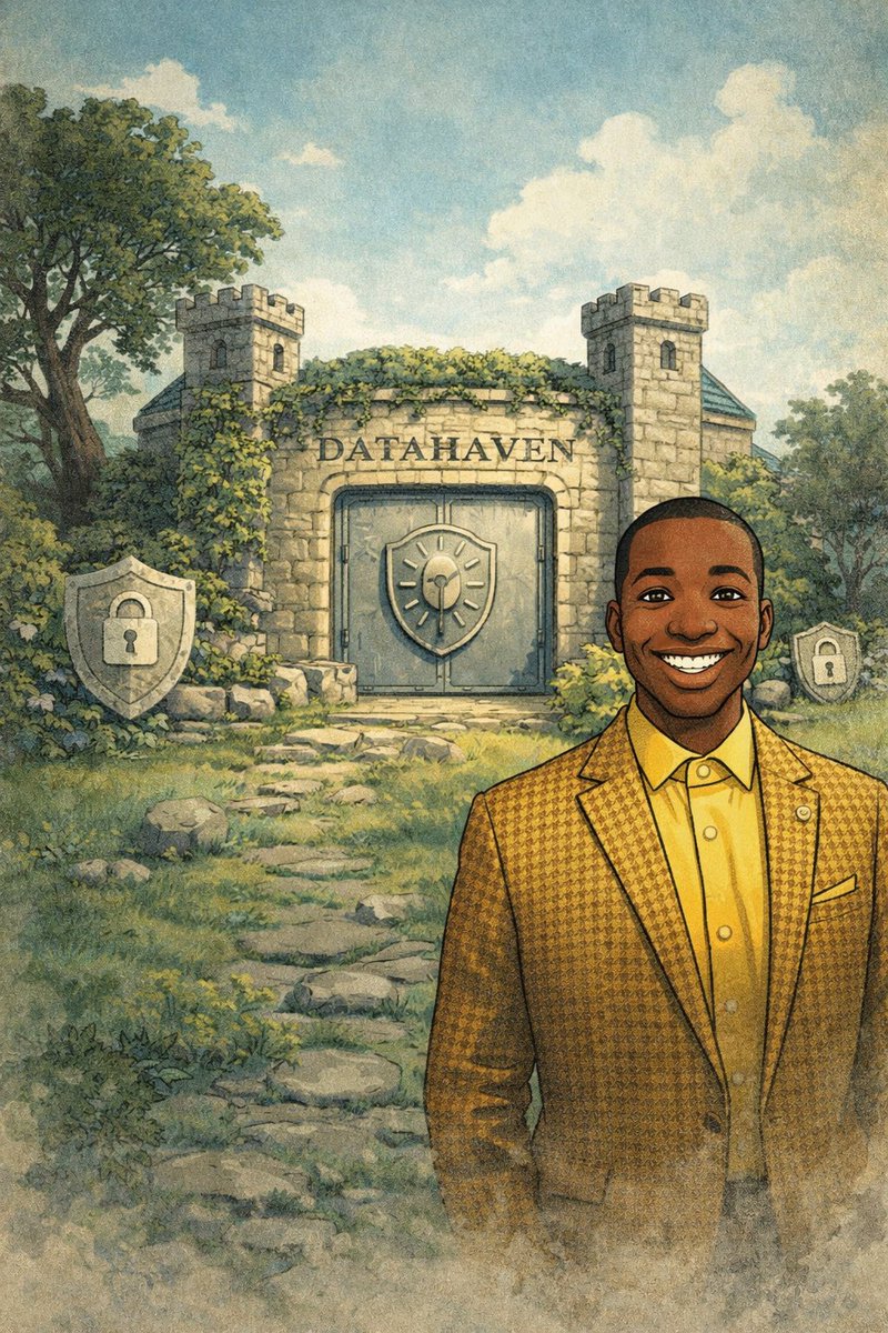 theeveloper's tweet image. i just designed my digital shelter for @DataHaven_xyz, and it changed how I think about privacy.

3 layers of protection: 

outer: verification wall (cryptographic proofs)
middle: privacy membrane (encrypted buffer)
inner: sanctuary (decrypted data exists only when YOU access it)