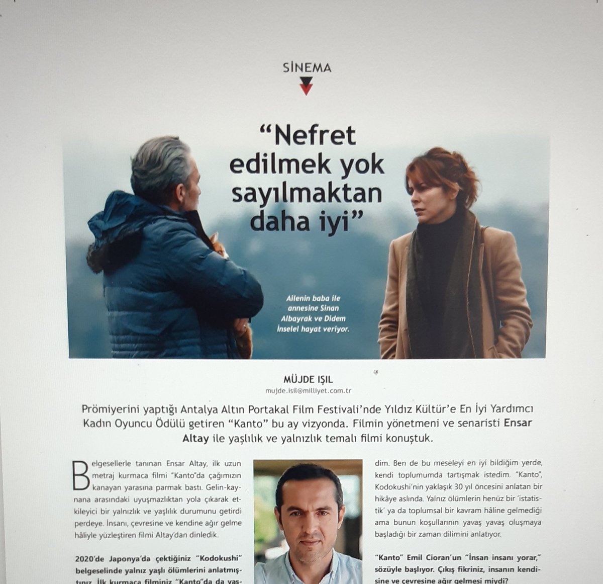 mujde_isil's tweet photo. Bu ay Milliyet Sanat'ta WomanPost'un Türkiye'deki ilk resmi temsilcisi, yapımcı Bulut Reyhanoğlu ve Kanto filminin yönetmeni Ensar Altay ile röportajımız okurla buluşuyor. https://t.co/BseFNzHQZZ