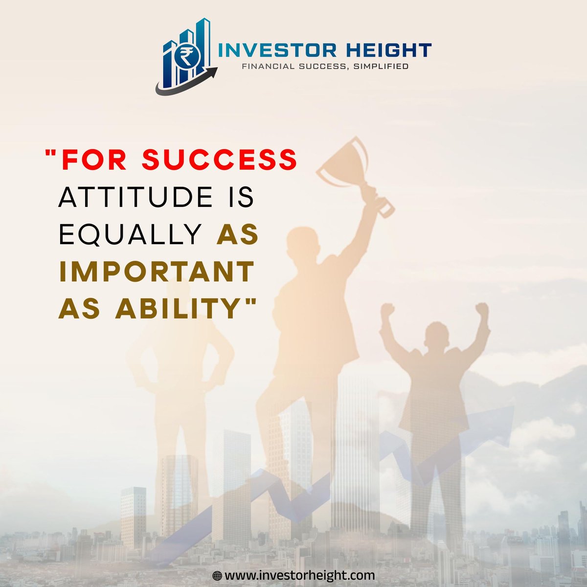 “For success, attitude is equally as important as ability. Your mindset shapes your entire journey.

#success #motivation #positivethinking #financialfreedom #investing #mindsetmatters #attitudeiseverything #investorheight