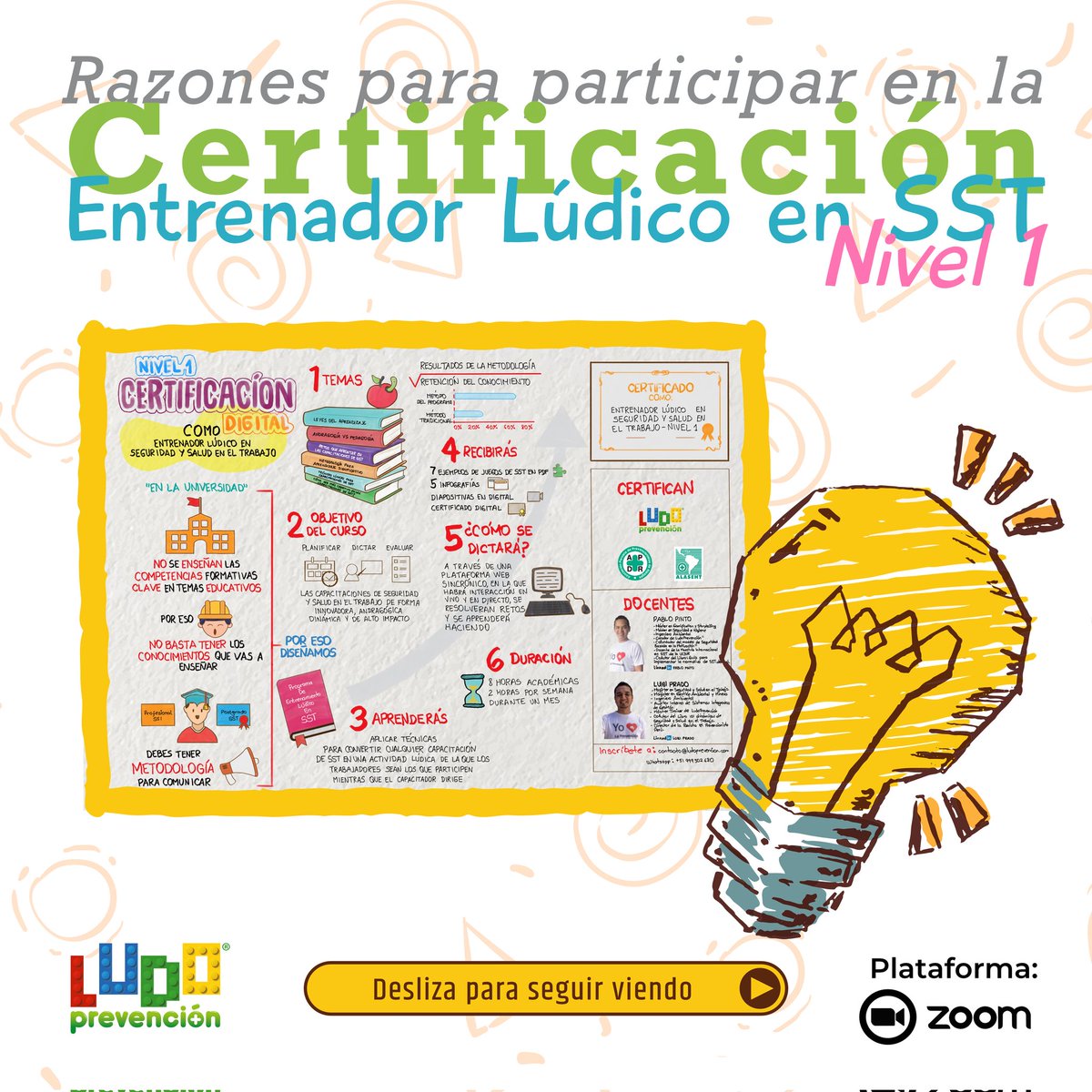 PabloJosePinto's tweet image. Hoy a las 5:00pm de Perú daremos inicio a la sesión 1 de la Certificación de Entrenador Lúdico en #SST.
#SSOMA 
 #Ludoprevención
#seguridadindustrial #HSE #hseq #seguridadysalud #seguridadysaludlaboral 
 #SeguridadySaludenelTrabajo