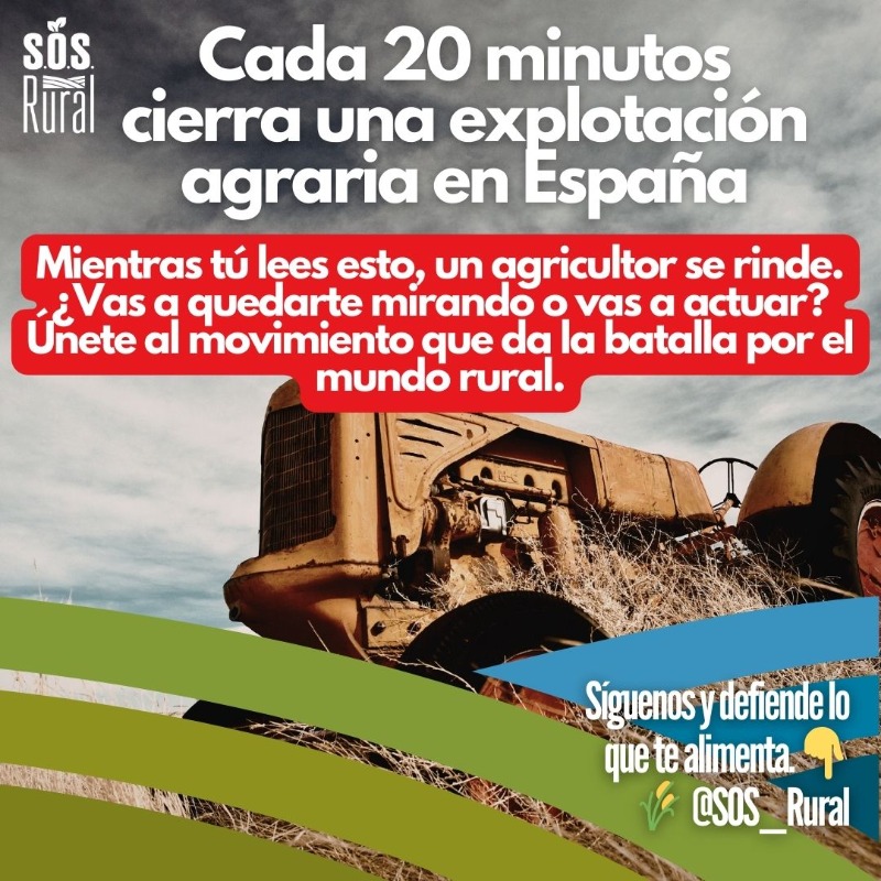 Mientras tú lees esto, un agricultor se rinde. ¿Vas a quedarte mirando o vas a actuar?

Únete al movimiento que da la batalla por el mundo rural.

Síguenos y defiende lo que te alimenta.