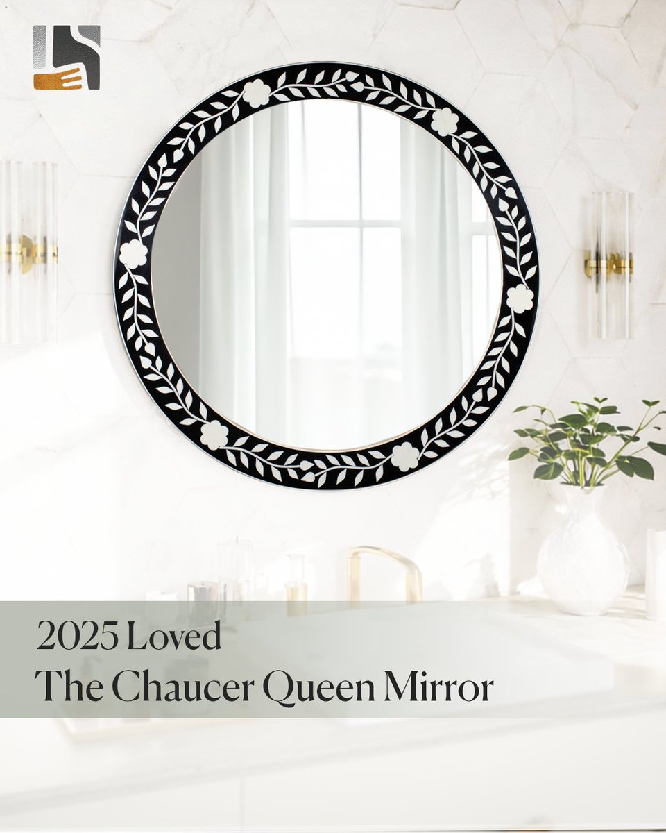 HandicraftsHom's tweet photo. 2025 Loved | Chaucer Queen Mirror 
 Where traditional elegance meets handcrafted bone inlay artistry in bold black and white.

A timeless statement piece for your home.
 Shop now: https://t.co/zteJweX3Aw 
.
#handicraftshome #chaucerqueenmirror #artisanhomedecor https://t.co/n3gWe52Zaw