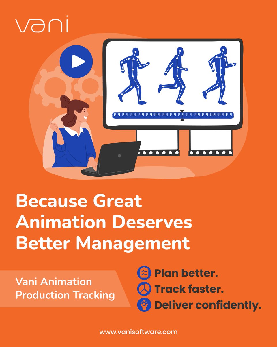 VaniSoftware's tweet image. 🔸Vani helps you work smarter, work faster and deliver the best quality of animated projects possible.

🎯 Plan smarter
⏱️ Track faster
✅ Deliver better

#animation #animationart #ProductionTracking #CreativeWorkflow #StudioManagement #AnimationSoftware #ProjectManagement