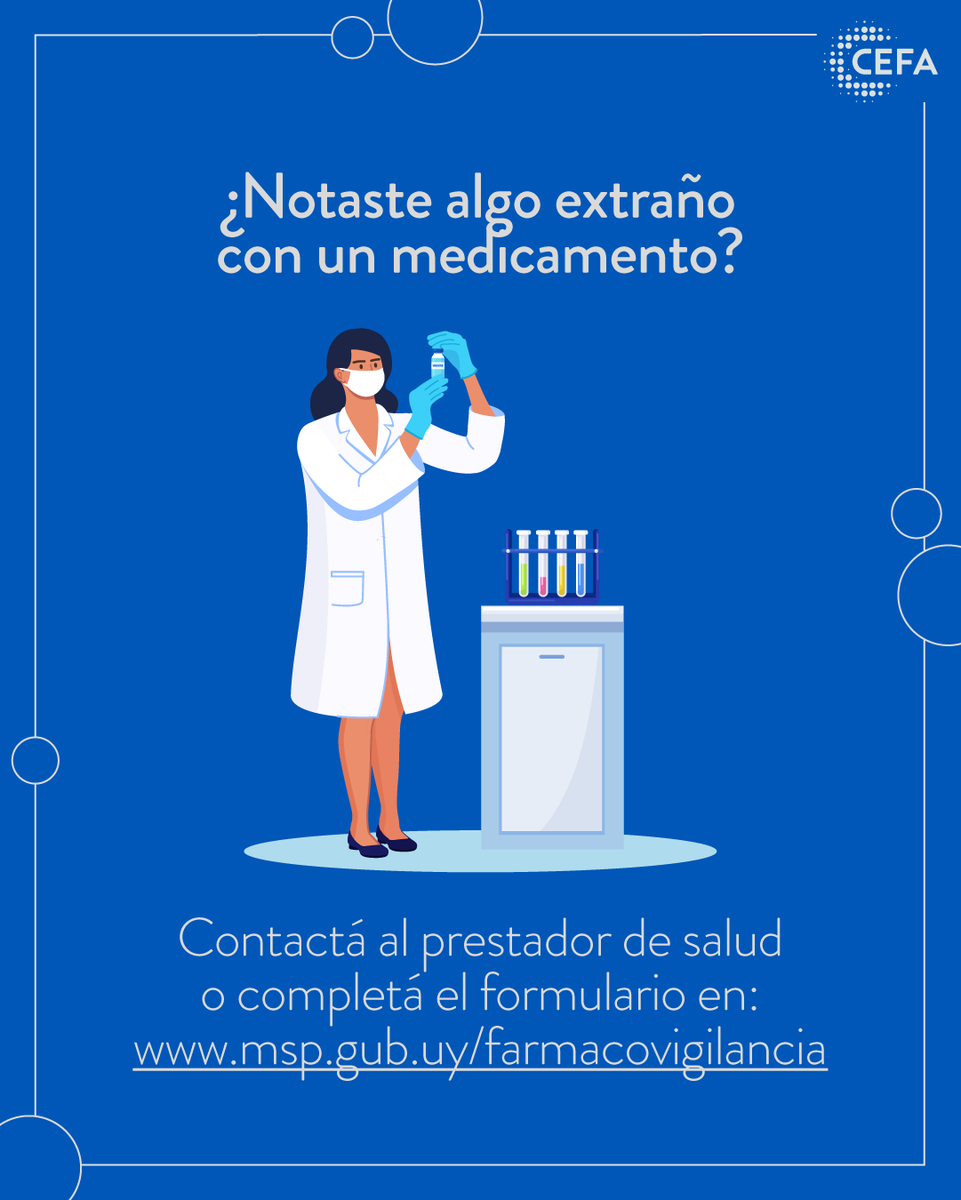 cefauy's tweet photo. Estar atentos a los efectos de un medicamento es parte del cuidado.🔍

Identificar, reportar y prevenir: así funciona la farmacovigilancia.

#cefa https://t.co/E2sFkFM7sQ