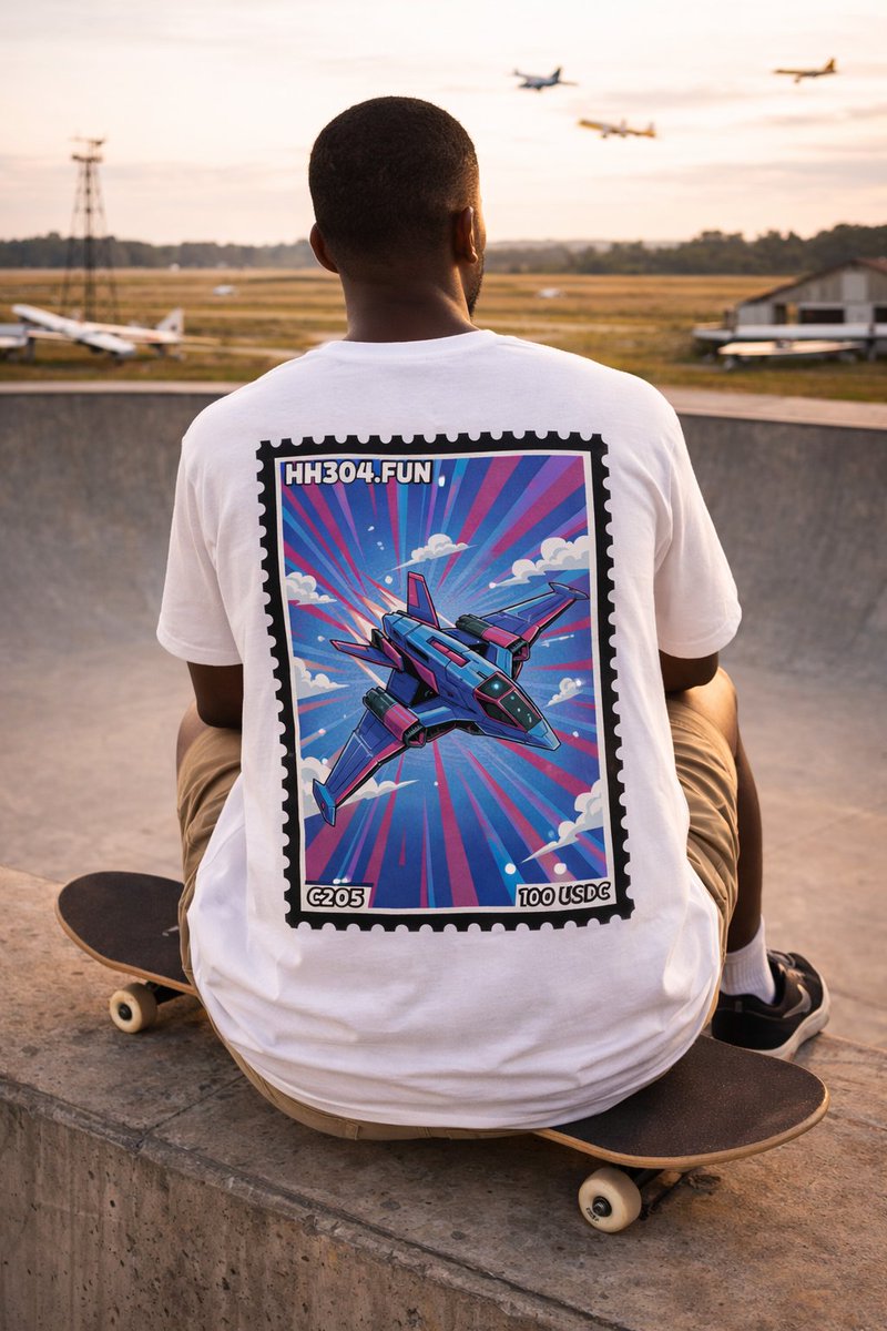 HH304fun's tweet photo. Yo HH304 squad! ✈️ Check out the C205 from the AEROPOST C200 collection.
Pure vintage airmail stamp nostalgia printed on a premium organic cotton tee – limited to 1,500 pieces only!
Just 100 USDC – grab yours before they're gone and join the AIR CLUB dream.
Shop now → https://t.co/b8y5rvEhHH
Who's copping this one? Drop a ✈️ below! #HH304 #AEROPOST #CryptoFashion #Solana #Streetwear #MemeCoin #PumpFun #Aviation