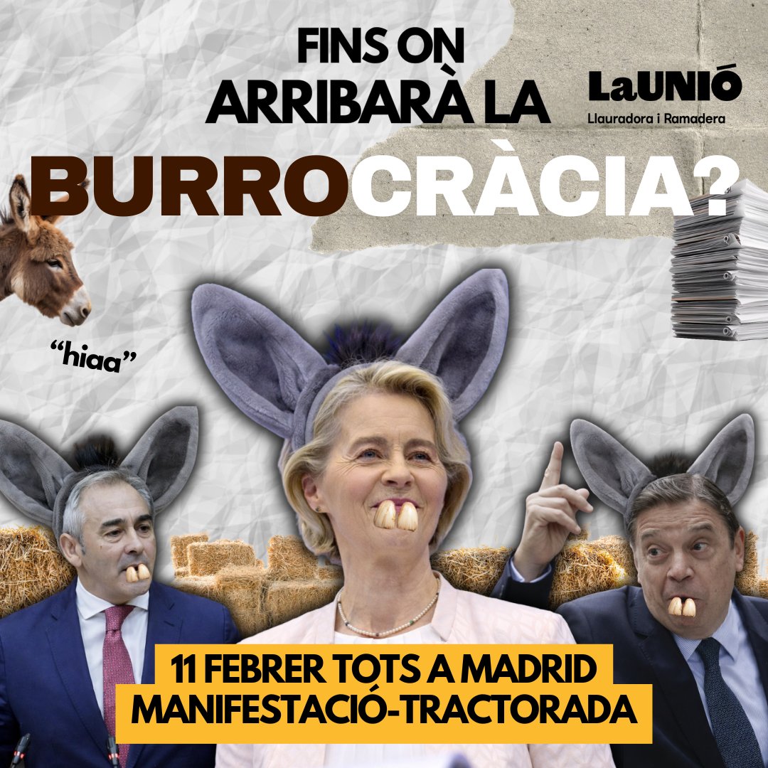 UnioLlauradora's tweet photo. Segurament esta és la pregunta que et fas tots els dies com a llaurador o ramader...
FINS ON ARRIBARÀ LA BURROCRÀCIA?
#burrocracia #vonderlayen #luisplanas #barrachina #agricultura #ganaderia https://t.co/HwSTKcCHIF