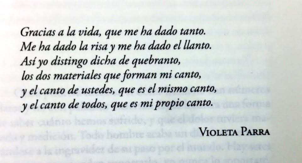 Gracias a ti, Violeta Parra, en el aniversario de tu fallecimiento, el 5 de febrero de 1967.