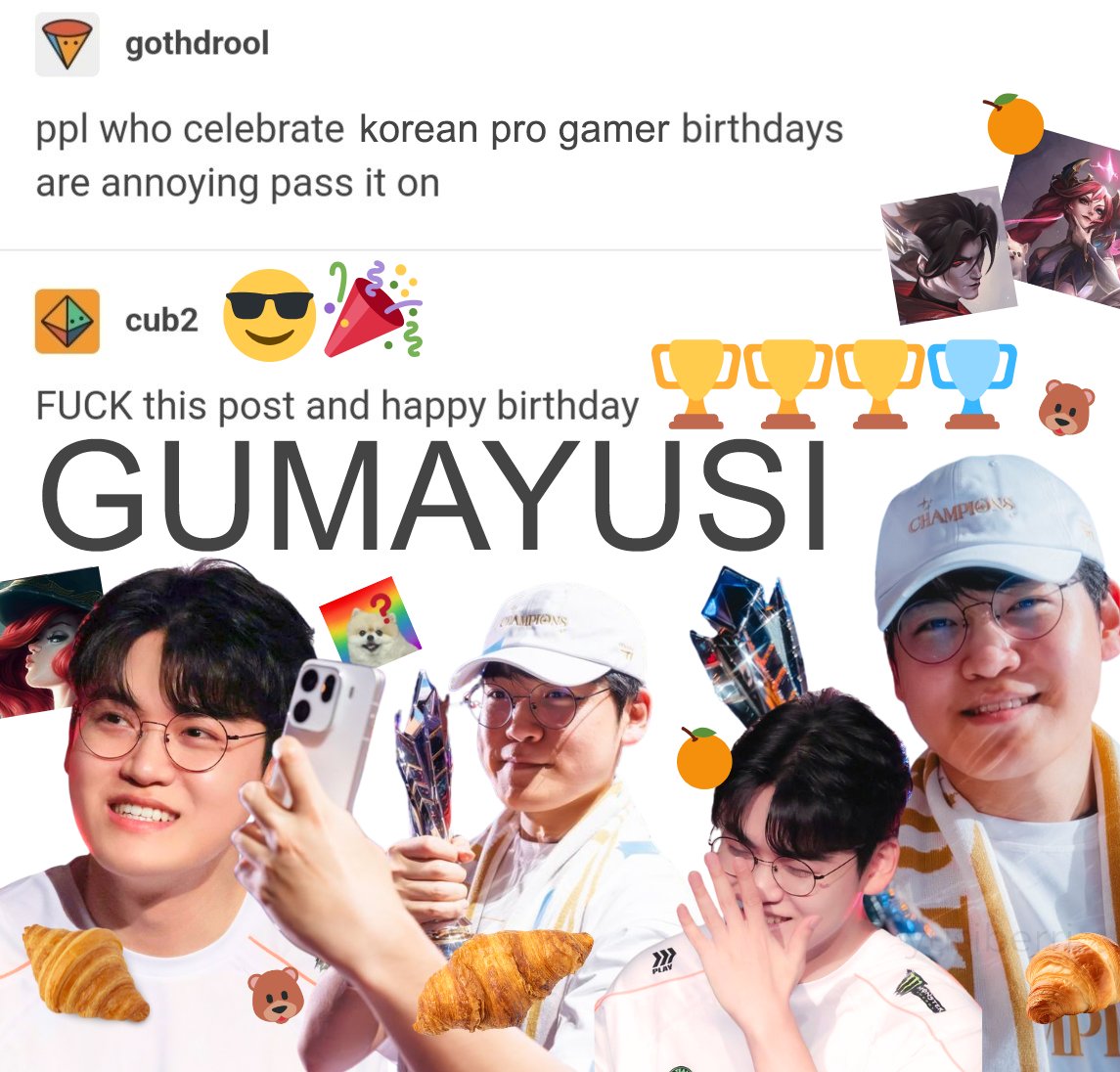 yusiberri's tweet image. happy birthday three-time worlds champion and 2025 finals mvp gumayusi !!! 🎉🎂 @gumayusi_min 

#HAPPY_GUMAYUSI_DAY #HAPPY_24th_GUMADAY #HappyGumayusiDay #Gumayusi #구마유시 #이민형