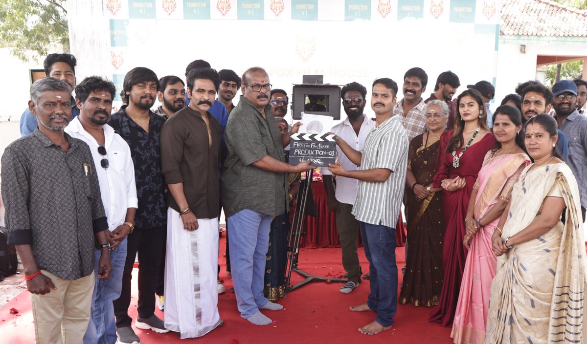 iamrajesh_pov's tweet photo. The pooja ceremony of #FireFoxFilmHouse #Production1 was held today marking the official launch of the project. 
Wishing the team a successful cinematic journey ahead 🎬✨ https://t.co/kcFN4WmF6w
