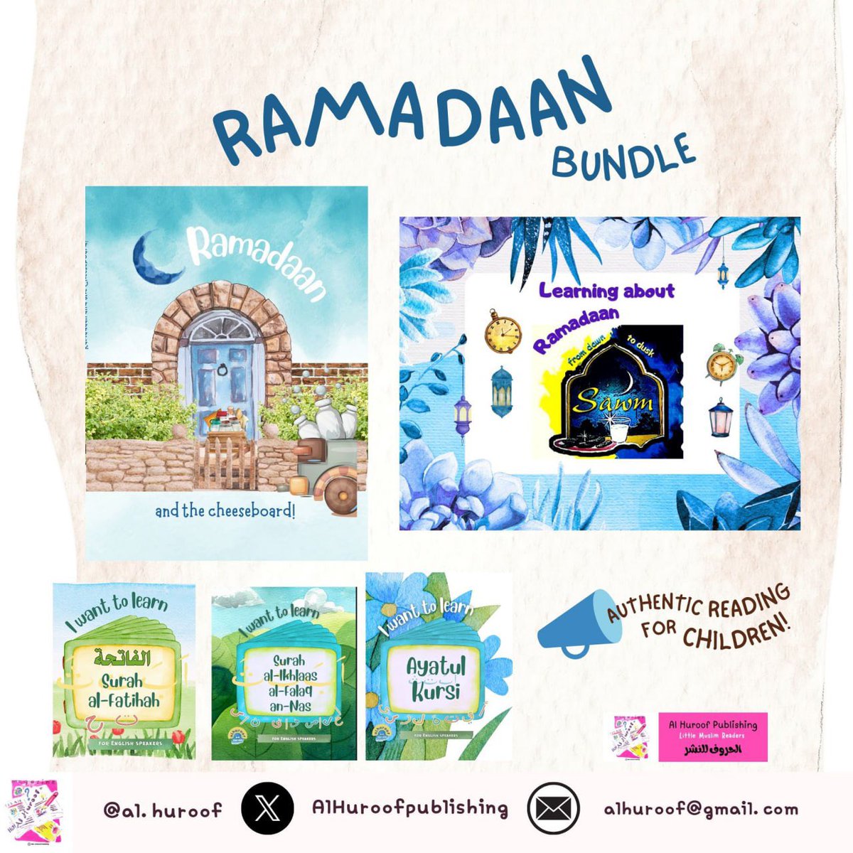 Alhuroofpub's tweet photo. Choose a title (or two!) from our Little Muslim Readers series this Ramadaan.

Foster the love of reading with our colourful, engaging books.

• Authentic Islamic content
• KS1–KS3 levels
• Available in KSA, UK &amp; US

DM for details. https://t.co/DsKRznPR1A